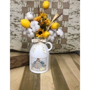 Farmhouse milk jug with decor